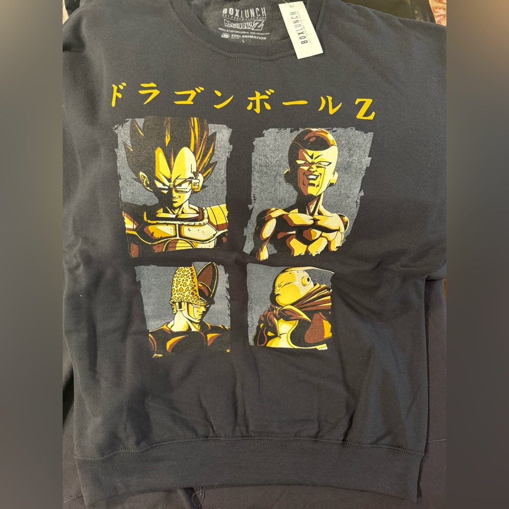 Dragon Ball Z Black Villains Tonal Crewneck Sweater- Box Lunch - NWT